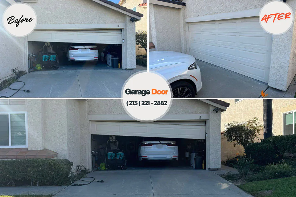 Before and after: garage door repair Timberlane, IL